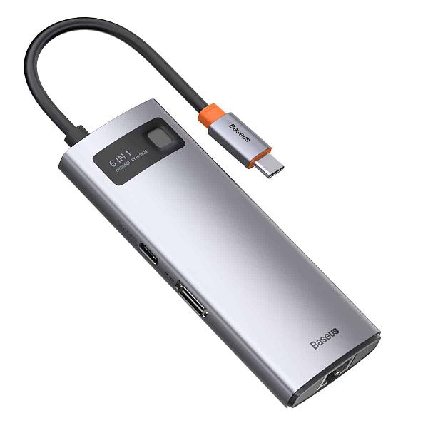 Baseus USB-C Multi-Port Hub 3xUSB + HDMI1.4 + RJ45 + 1xUSB-C with Power Delivery 3